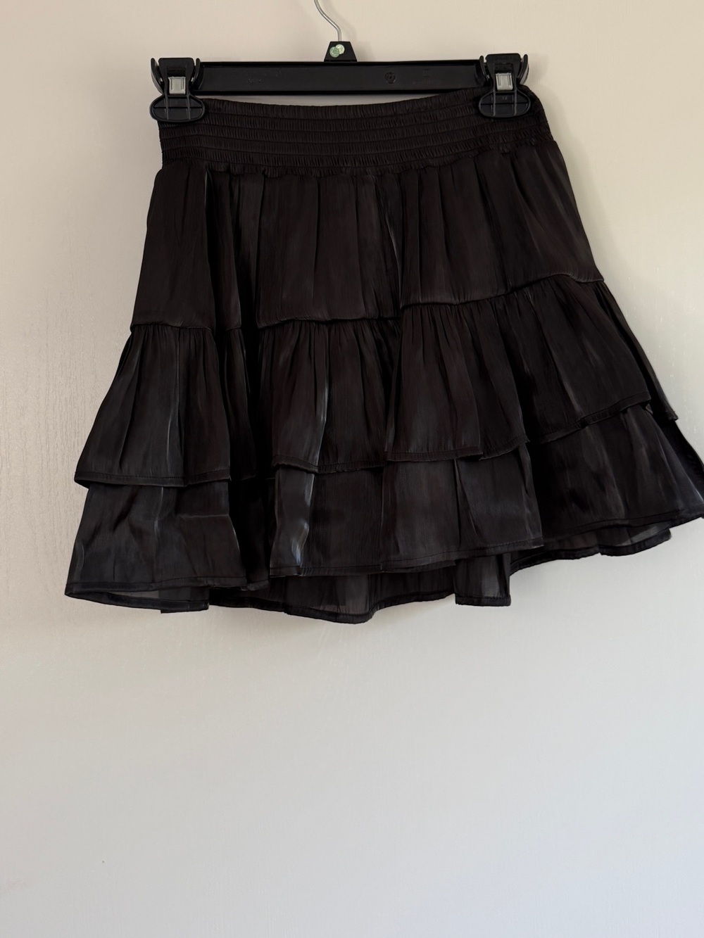 Umgee Black Tiered Ruffle Skater Skirt Mini